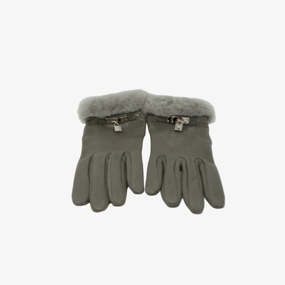 Hermes Leather/Fur Princesse Gloves